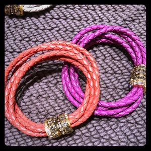 Akkad Leather and Crystal Bracelets
